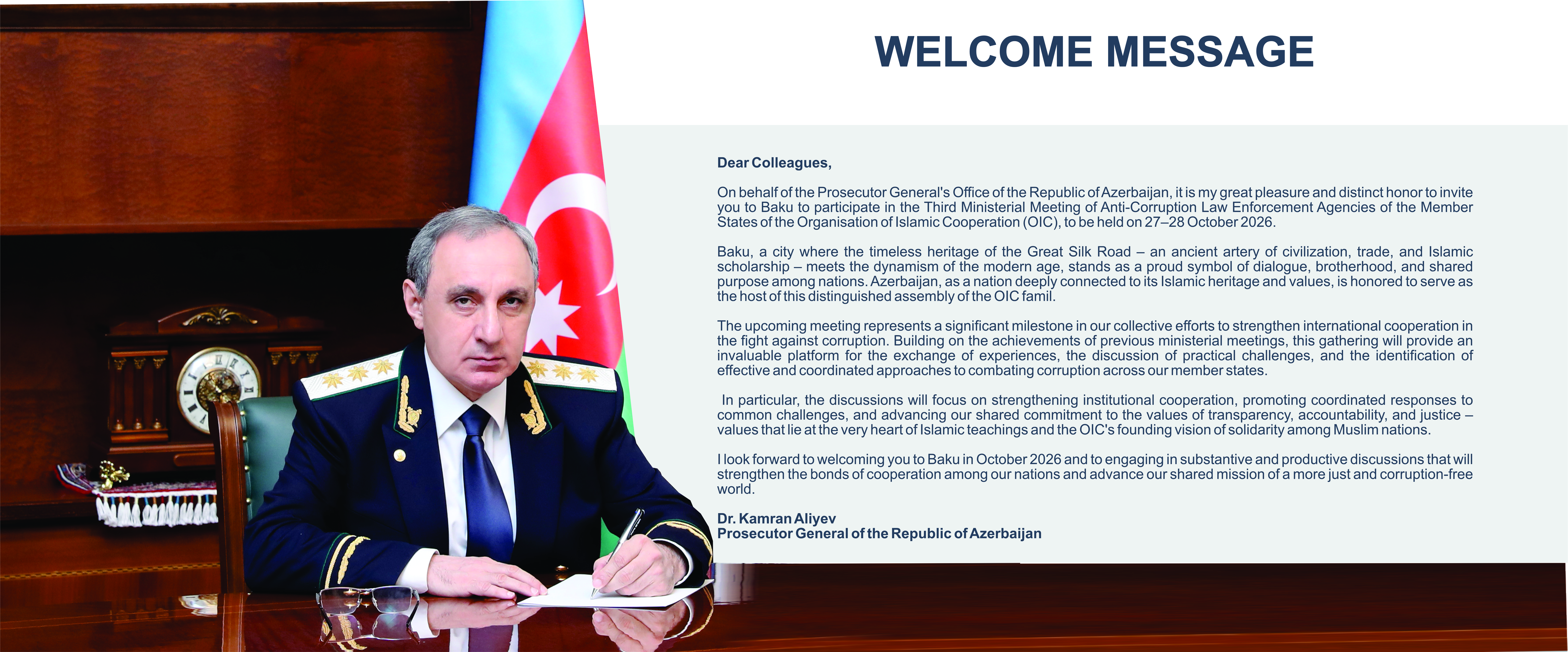 Prosecutor General Welcome Message